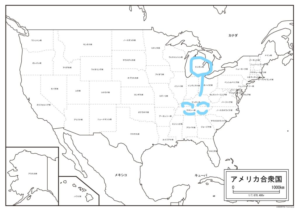 アメリカの地図の画像