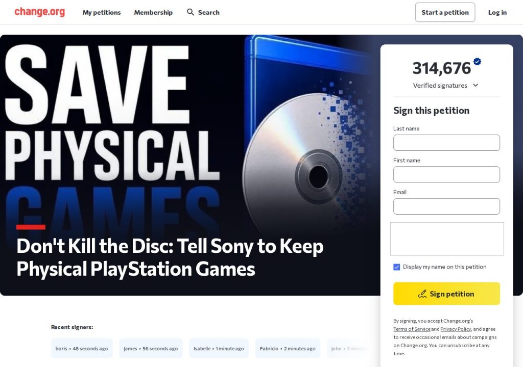 Don't Kill the Disc 署名ページ